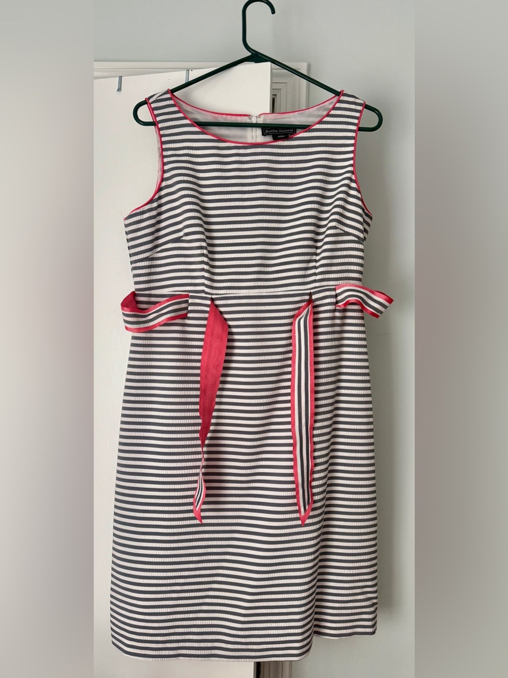 Size 12 sleeveless striped dress.